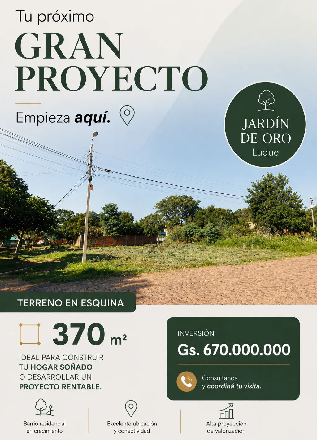 Terreno en venta en jardin de oro